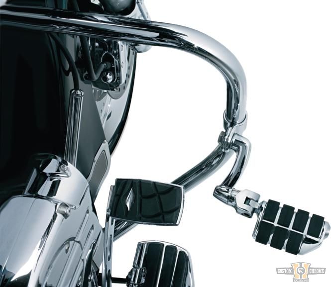 Longhorn Offset Highway Pegs with Trident Dually & 1-1/4" Magnum Quick Clamp Chrome For Harley-Davidson