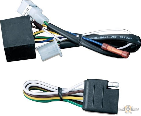 Trailer Wiring Harness 5 to 4 Wire Converter Black For Harley-Davidson