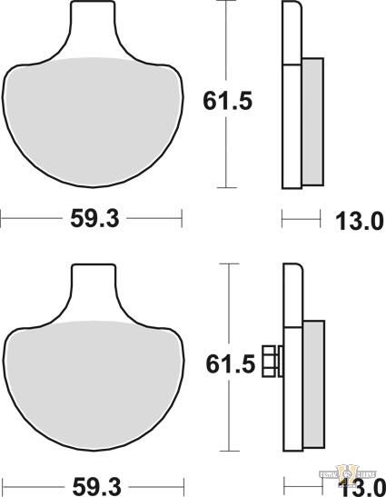 Organic Replacement Brake Pads For Harley-Davidson