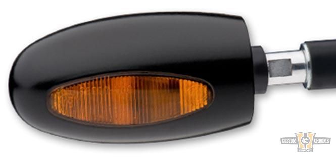 BL 1000 Yellow Bar End Turn Signal Black Orange Halogen For Harley-Davidson