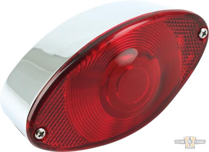 Cateye Taillight Chrome Chrome Dual Filament For Harley-Davidson