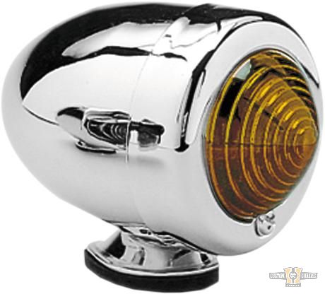 Bullet Turn Signal Chrome Amber Single Filament For Harley-Davidson