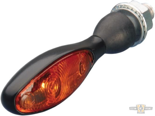 Micro 1000 Halogen Turn Signal Black Orange Halogen For Harley-Davidson