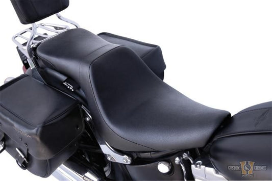 LOWIST 2-UP Vinyl Seat Black Vinyl For Harley-Davidson