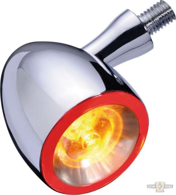 Bullet 1000 DF LED Turn Signal/Taillight/Brake Light Chrome Clear LED For Harley-Davidson