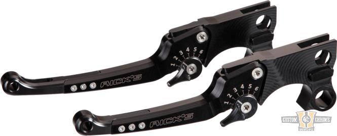 Good Guys Adjustable Hand Control Replacement Lever Black Anodized For Harley-Davidson