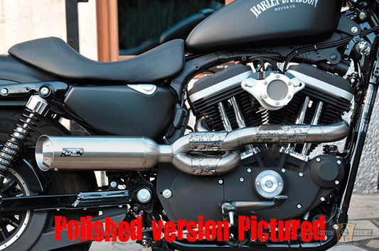 Skull Headers E3 Bomb Outline Exhaust System Show Chrome For Harley-Davidson