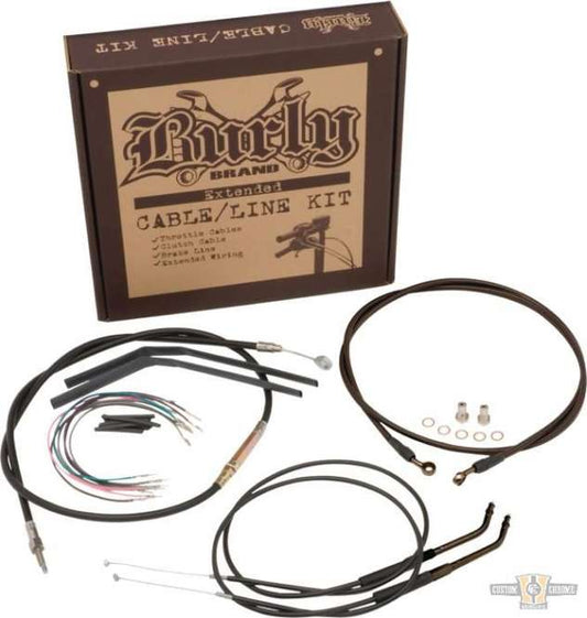 12" Ape Cable Kit Black Vinyl Non-ABS For Harley-Davidson