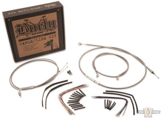 14" Ape Cable Kit Stainless Steel Clear Coat ABS For Harley-Davidson