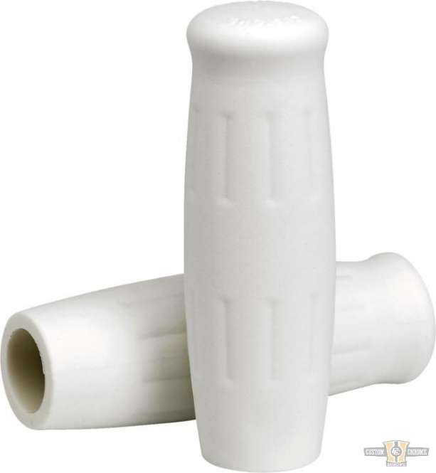 Classic Grips White 1" Cable operated Throttle By Wire For Harley-Davidson