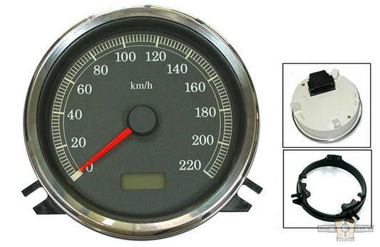 OE-Style Speedometer Black 114.3 mm For Harley-Davidson