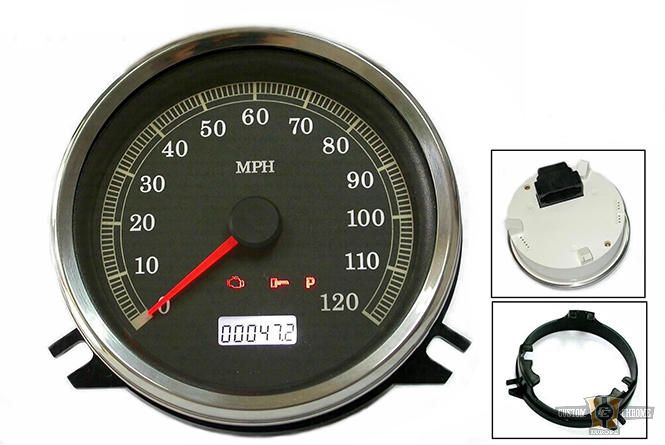 OE-Style Speedometer Black 114.3 mm For Harley-Davidson