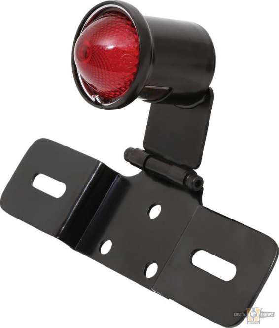 Old School Type 6 LED Taillight with License Plate Bracket Black LED For Harley-Davidson