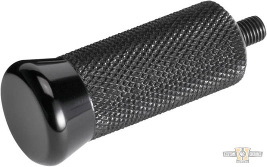 Knurled Shifter Peg Black, Anodized For Harley-Davidson