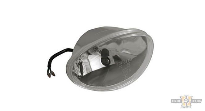 Oval Headlight Insert Chrome Clear For Harley-Davidson