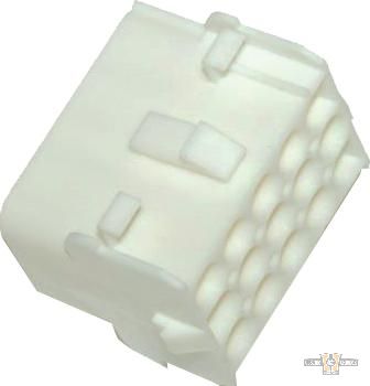 AMP Mate-N-Lock 15-Wire Cap Connector with Wire And Interface Seals White For Harley-Davidson