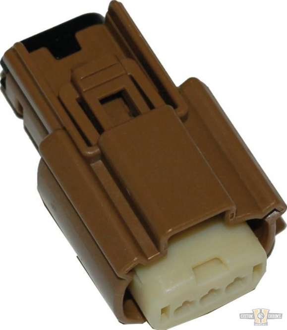 3-Position Molex MX-150 Series Male Connector Brown For Harley-Davidson
