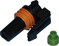 Delphi-Packard Weatherpack, 1-Wire Female Connector With Wire Seals Black For Harley-Davidson