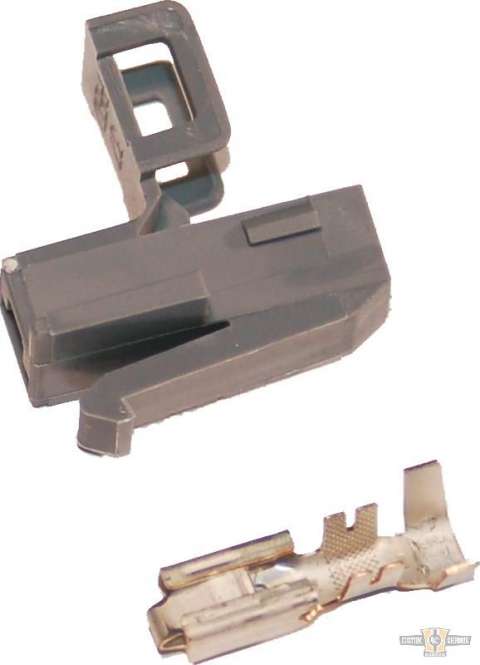 1-Position OEM "B+" Female Power Connector With Terminals Gray For Harley-Davidson