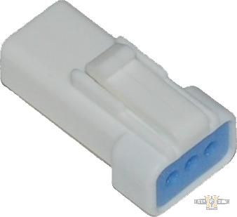 JST 3-Position Receptacle Connector with Wire Seal White For Harley-Davidson