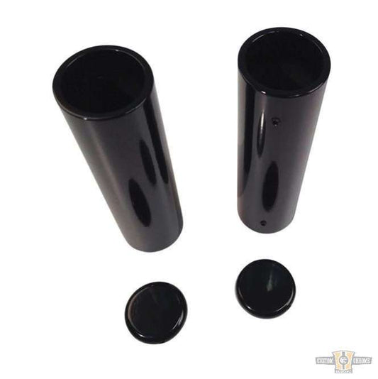 4-Piece Fork Cover Kit Black Gloss Powder Coated For Harley-Davidson