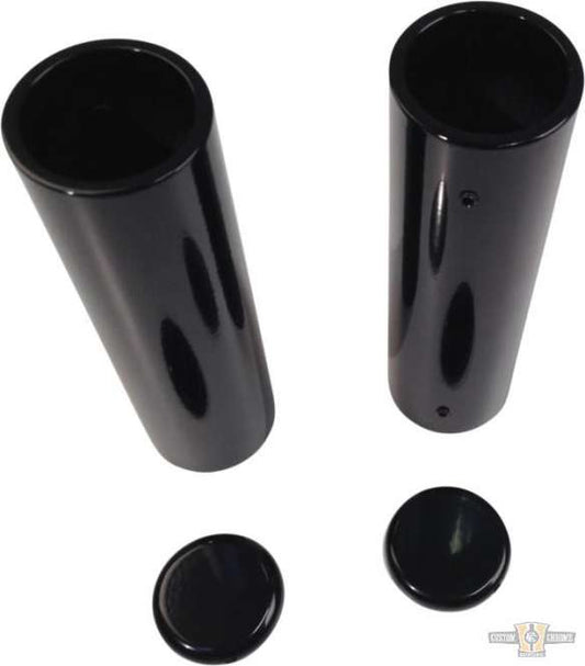 4-Piece Fork Cover Kit Black Gloss Powder Coated For Harley-Davidson