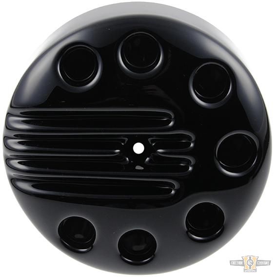 Slotted Air Filter Cover Black Gloss For Harley-Davidson