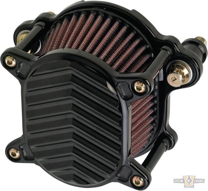 Omega V-Fin Air Cleaner Black For Harley-Davidson