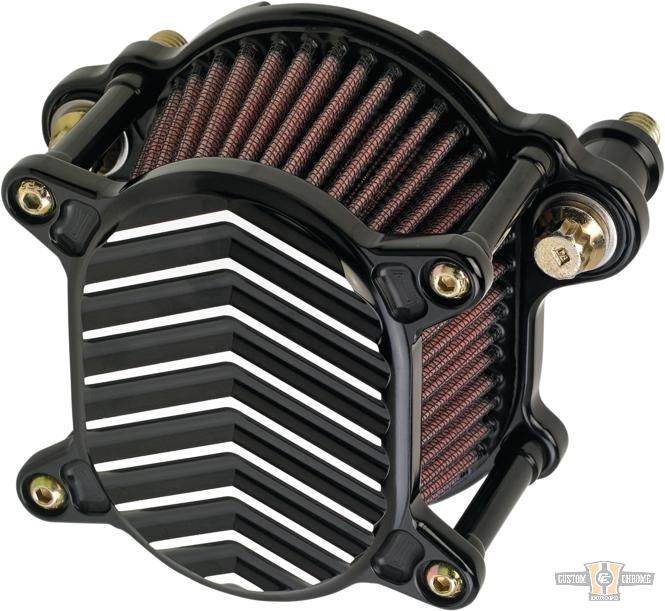 Omega V-Fin Air Cleaner Black For Harley-Davidson