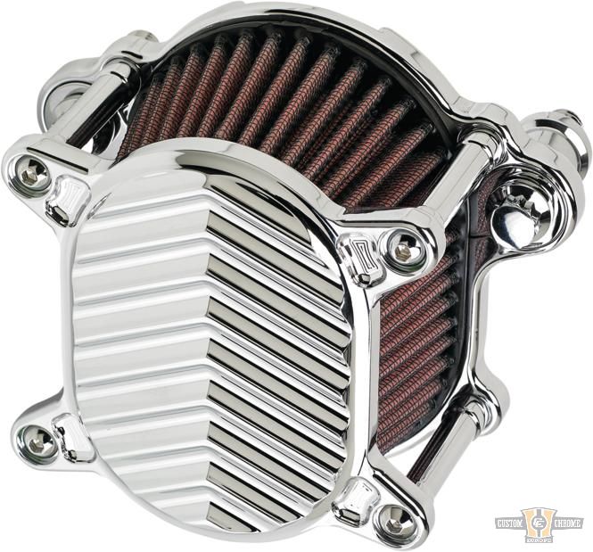 Omega V-Fin Air Cleaner Chrome For Harley-Davidson