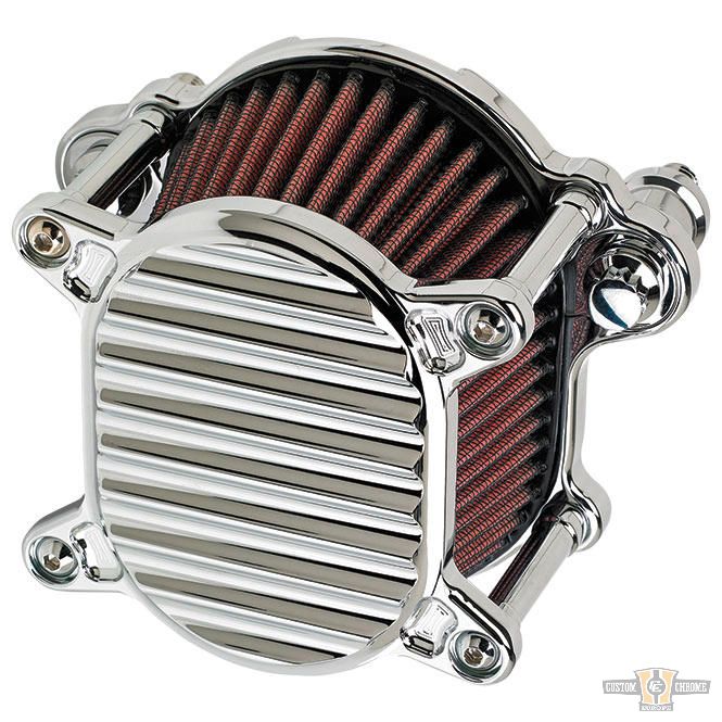 Omega Finned Air Cleaner Chrome For Harley-Davidson