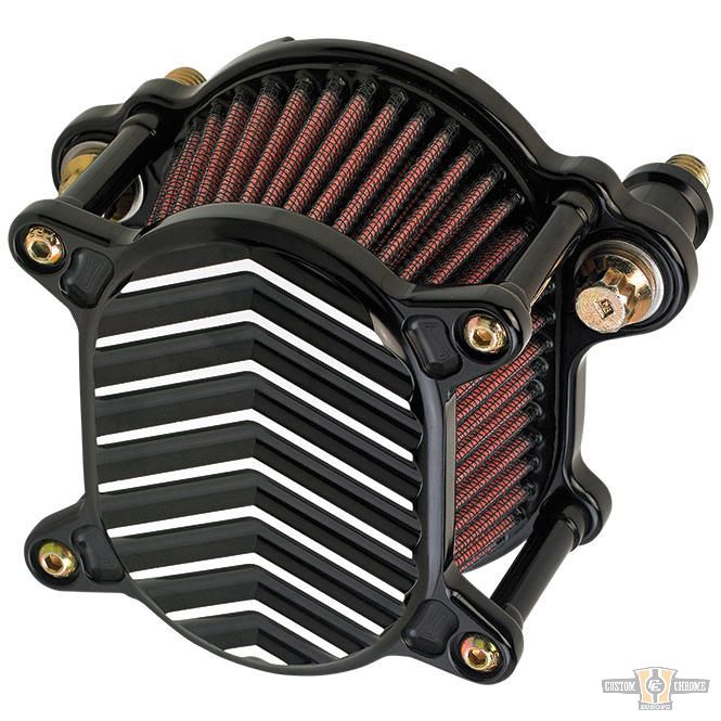 Omega V-Fin Air Cleaner Black For Harley-Davidson