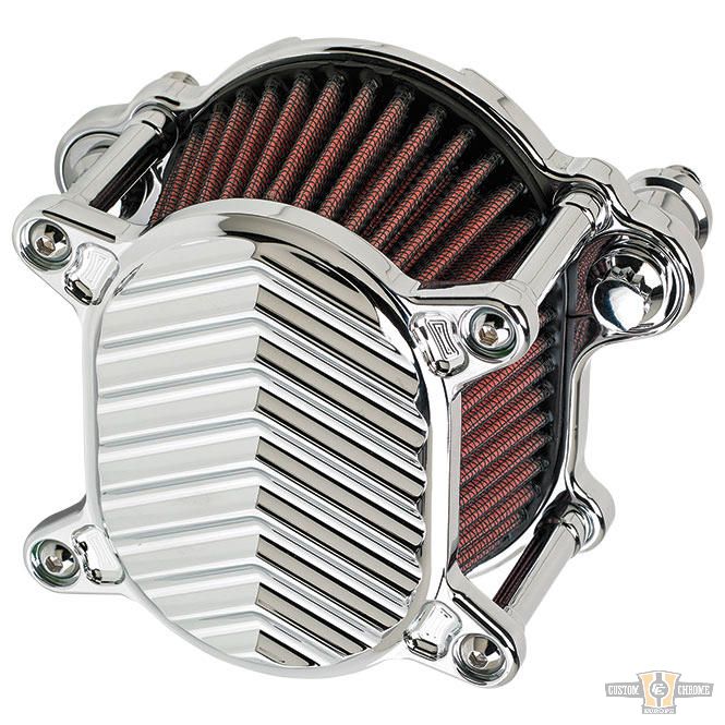 Omega V-Fin Air Cleaner Chrome For Harley-Davidson