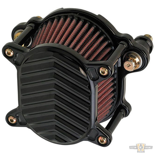 Omega V-Fin Air Cleaner Black For Harley-Davidson