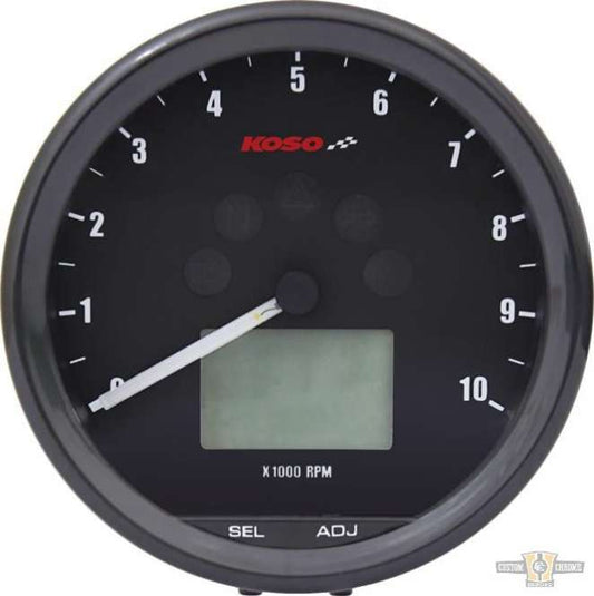 D64 Custom Speedo/Tacho Combo Instrument Black 64.0 mm For Harley-Davidson