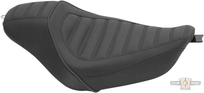 Horizontal Solo Seat Black Vinyl For Harley-Davidson