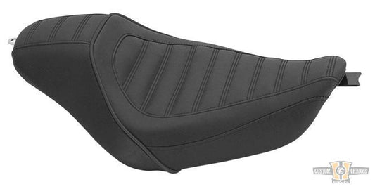 Horizontal Solo Seat Black Vinyl For Harley-Davidson