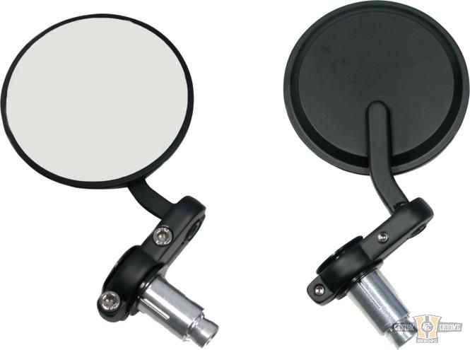 Cafe Style Bar End Mirror Chrome For Harley-Davidson