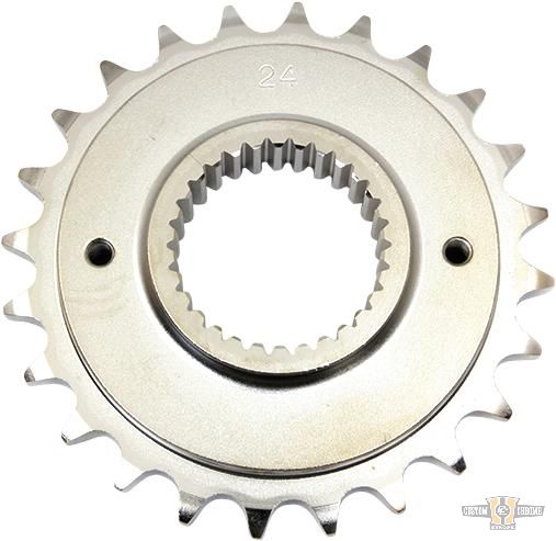 24 Teeth, 1/2" Offset Transmission Sprocket Silver For Harley-Davidson