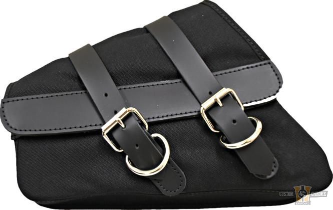 Canvas Saddlebag Black Left For Harley-Davidson