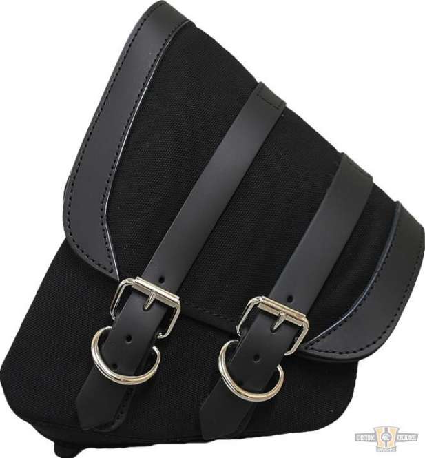 Canvas Saddlebag Black Left For Harley-Davidson