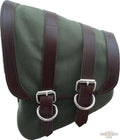 Canvas Saddlebag Brown Army Green Left For Harley-Davidson