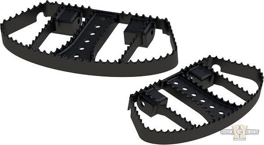 MX-Style Passenger Floorboards Black, Powder Coated, Satin For Harley-Davidson