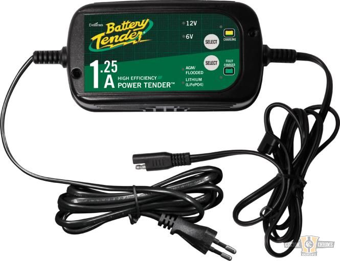 1.25 Amp, 6/12V Dual Select, Lead Acid/Lithium Battery Charger For Harley-Davidson