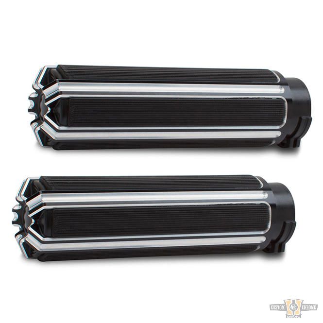 10-Gauge Grips Black 1" Anodized Cable operated For Harley-Davidson