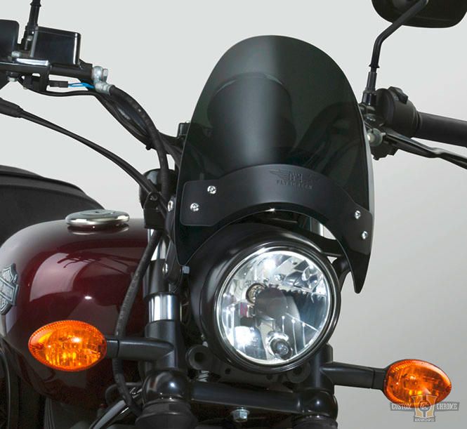 Flyscreen Windshield Kit Dark Smoke For Harley-Davidson