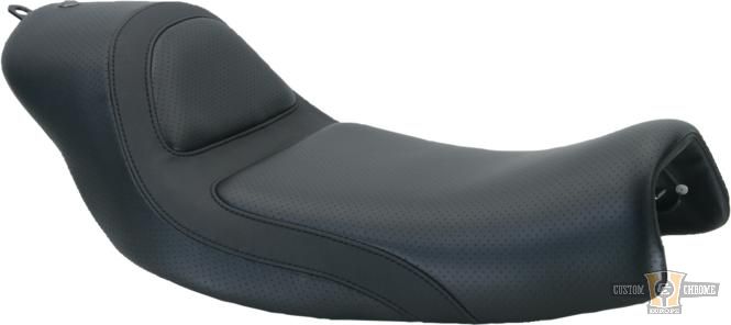 Avenger Smooth Solo Seat Black Vinyl For Harley-Davidson