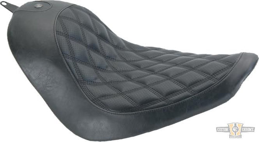 Boss Diamond Solo Seat Black Vinyl For Harley-Davidson