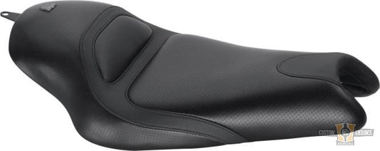 Avenger Smooth Solo Seat Black Vinyl For Harley-Davidson