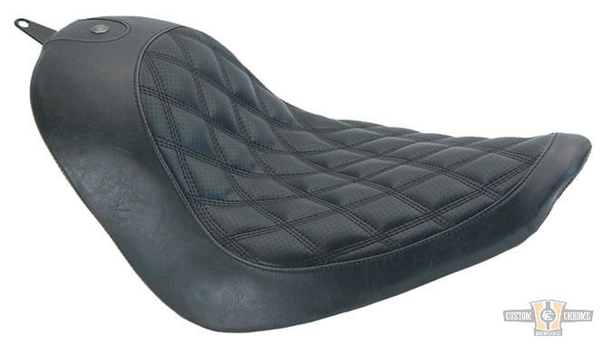 Boss Diamond Solo Seat Black Vinyl For Harley-Davidson